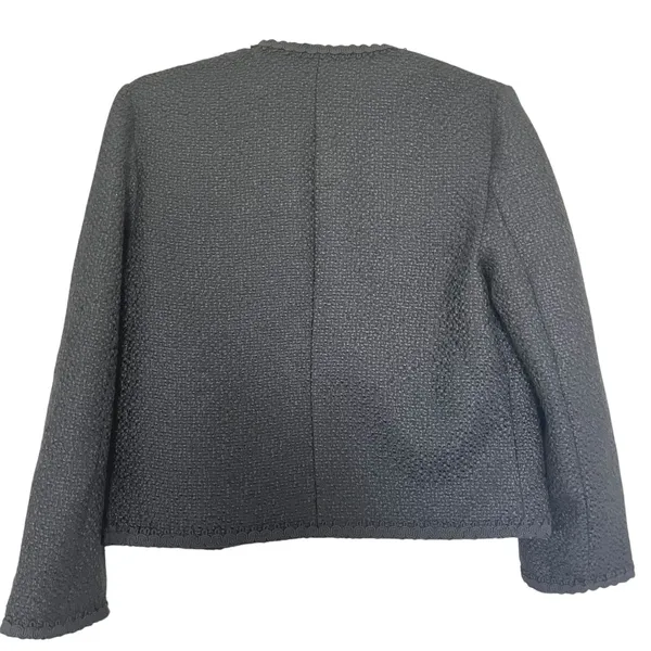 Zara Black Tweed Double Breasted Open Collarless Blazer Jacket Size XS NWT - Image 7