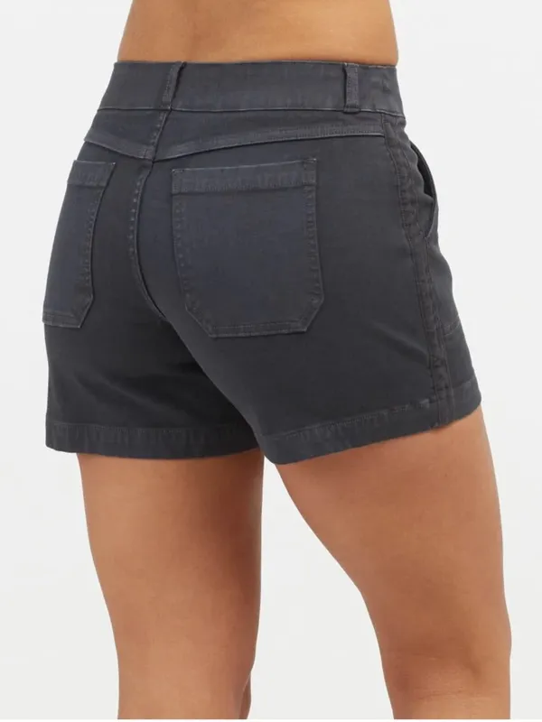 Spanx 5” Twill Shorts In Washed Black Women’s Size XL Compression Stretch - Image 3