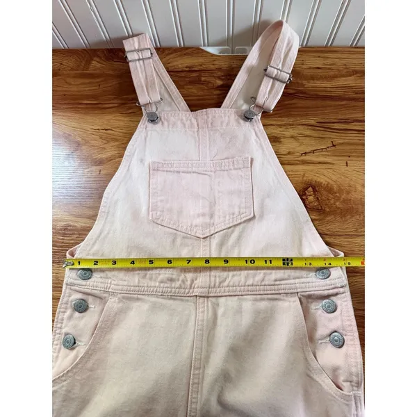 Levi's Hendrix Denim Skirtall Dusty Pink Overall Midi Dress XS - Image 8