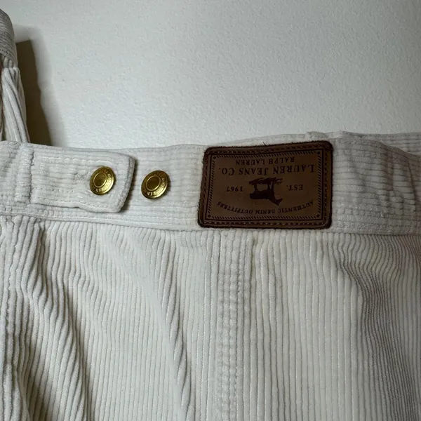 Lauren Jeans Co. Women's Corduroy Trucker Jacket Off White Large - Image 8