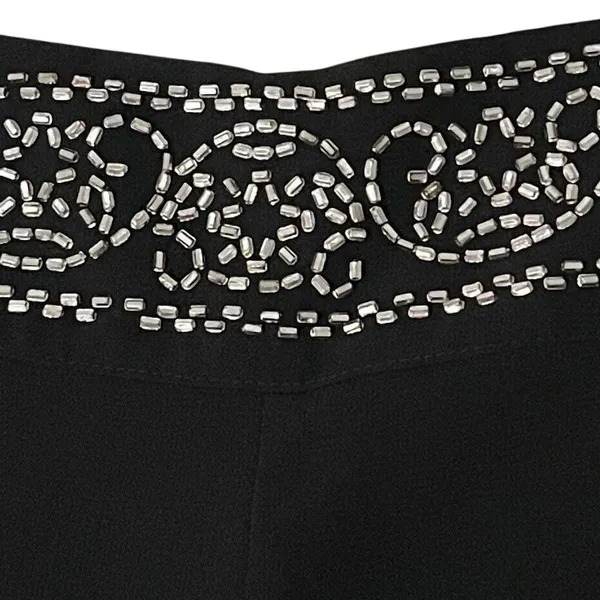 JR Nites Palazzo Pants Womens Size 12 Black Beaded Sheer Wide Leg Evening 1990s - Image 5