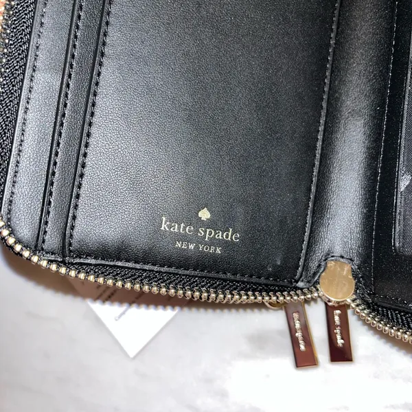 kate spade Black and Blush Zip-Around Wristlet Wallet - Image 7