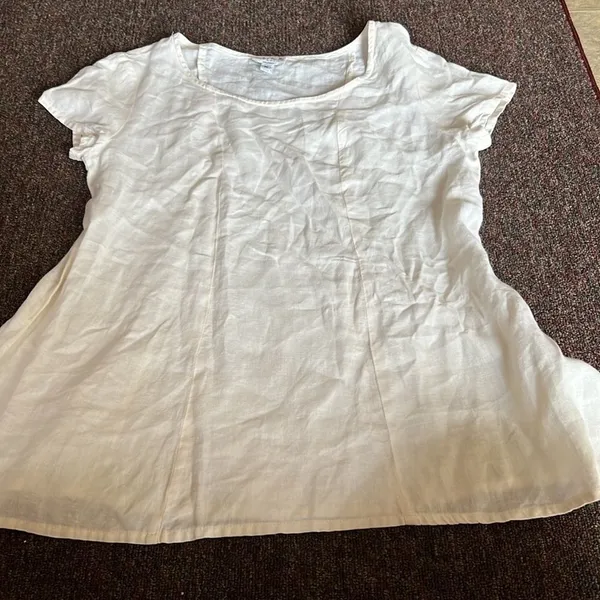 Monika turtle vintage linen blouse M‎ Size M - Image 2