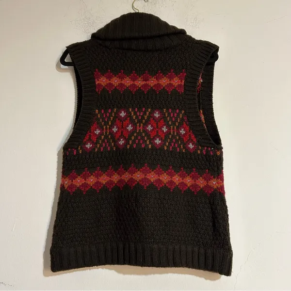 Vintage Abercrombie & Fitch Y2K Fair Isle Chunky Knit Wool Blend Sweater Vest - Image 8