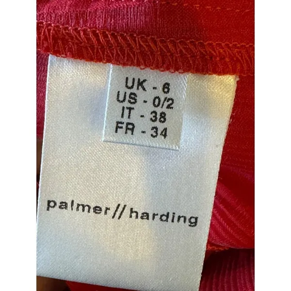 Palmer Harding Pants Women 2 Red‎ Crinkled Fabric Elastic Waist Silence Wide Leg - Image 10