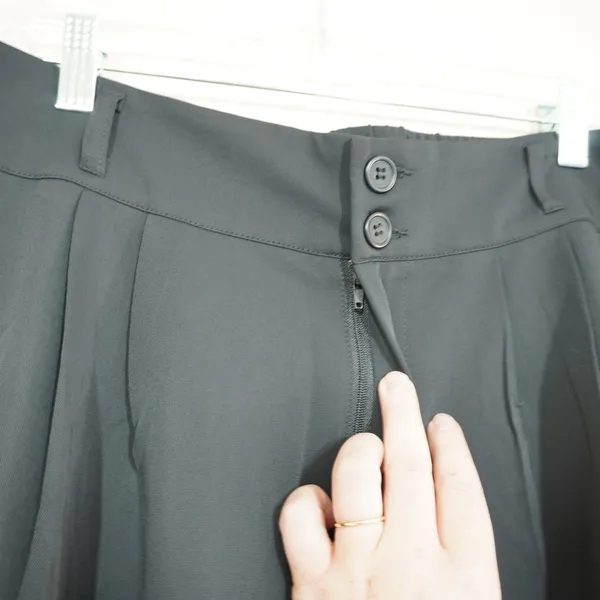 Halara Size Large Pants Black High Waisted Pleated Wide Leg Trousers Career - Image 5