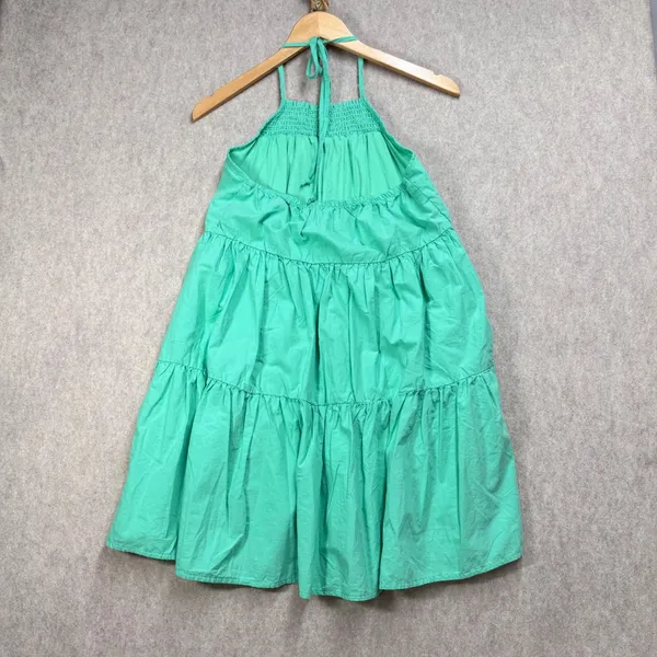 American Eagle Green‎ Tiered Halter Mini Dress Smocked Babydoll Medium NEW Boho - Image 4