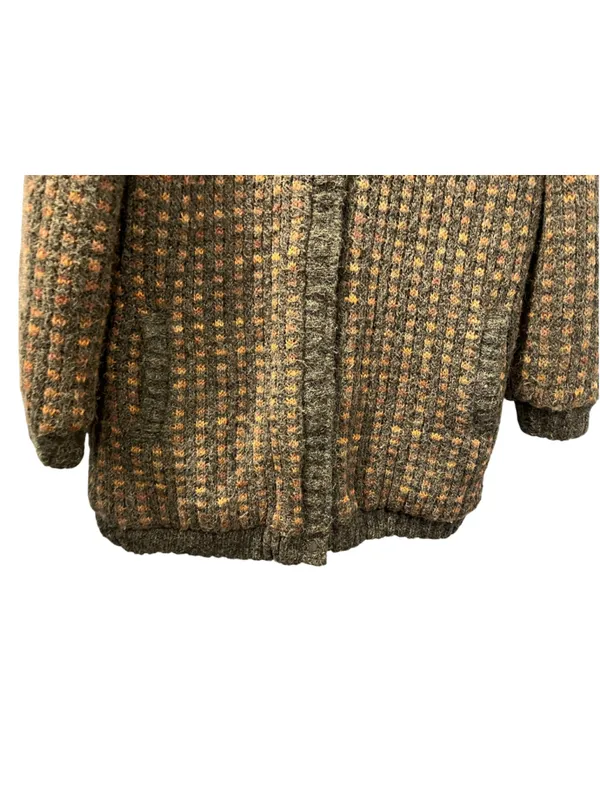 Vtg 80s Outer-Scene Quilted Knit Parka Jacket GrandmaCore Earthy Oversized Large - Image 6