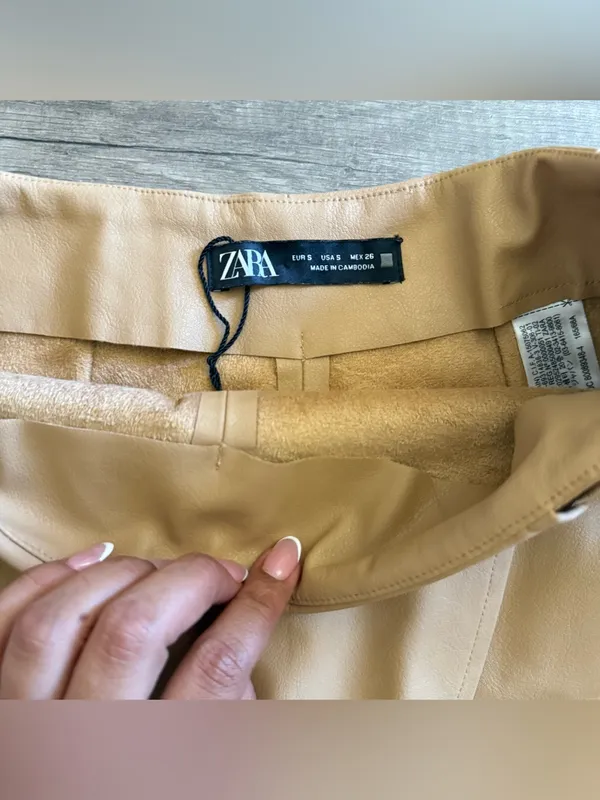 Zara camel faux leather skort - Image 2