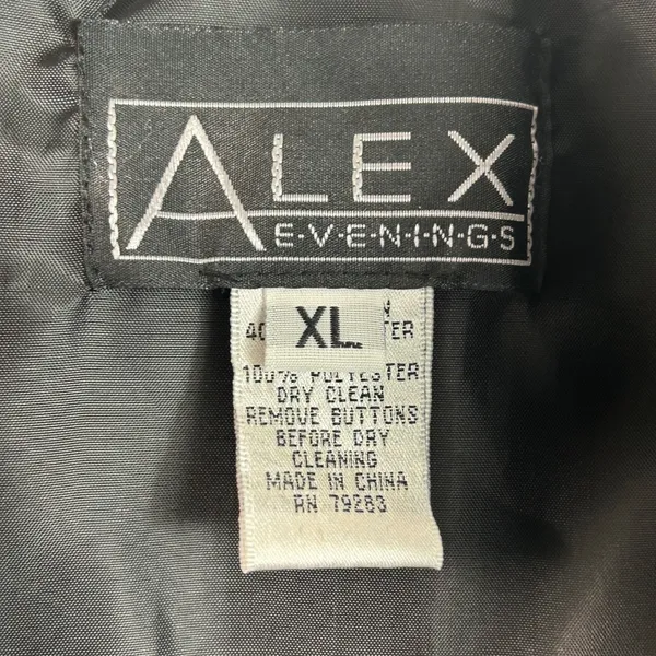 Alex Evenings Black Velvet Burnout Damask Floral Evening Jacket Blazer XL NWT - Image 4