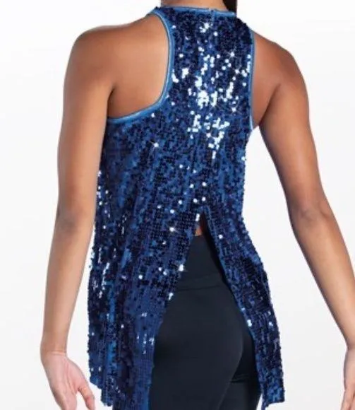 Balera Dancewear Solutions Ultra Sparkle Flyaway Tank Top Blue Dance Costume - Image 2