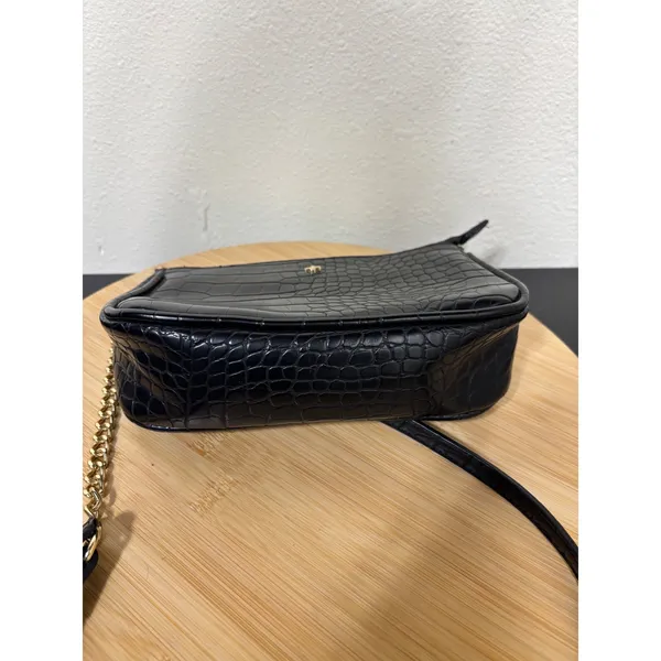 PETA +‎ JAIN Danny Cros Crossbody Bag Women Small Black Embossed Leather - Image 9