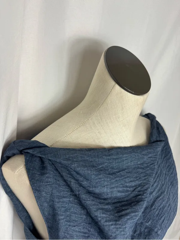 Women's Navy Blue Asymmetric Draped blouse with palazzo pant -2 piece set NWOT - Image 6