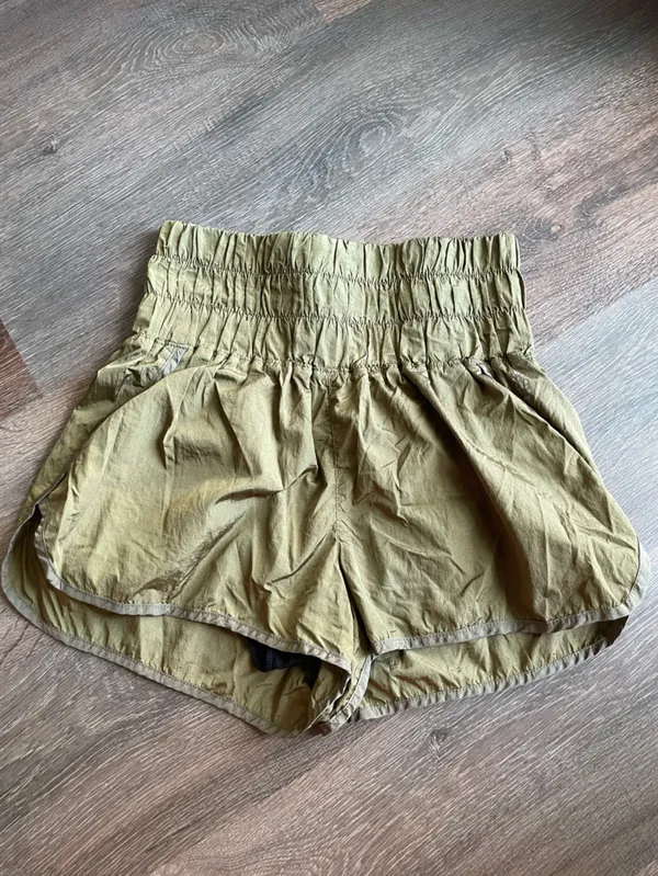 Free People High-Waist Smocked Athletic Shorts The Way Home Medium - Image 2