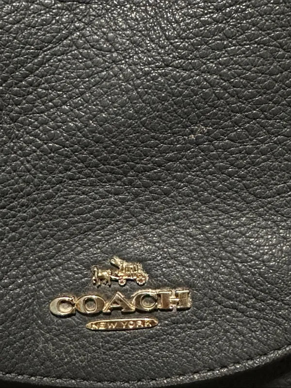 Coach Navy Blue Pebbled Leather Drawstring Billie Backpack with Gold Hardware - Image 14
