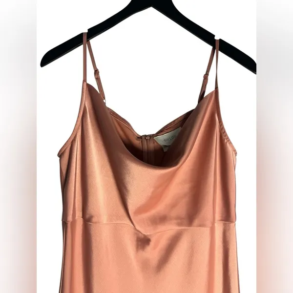BHLDN x Anthropologie Cali Satin Charmeuse Midi Dress Sedona Sunset Size 10 - Image 4
