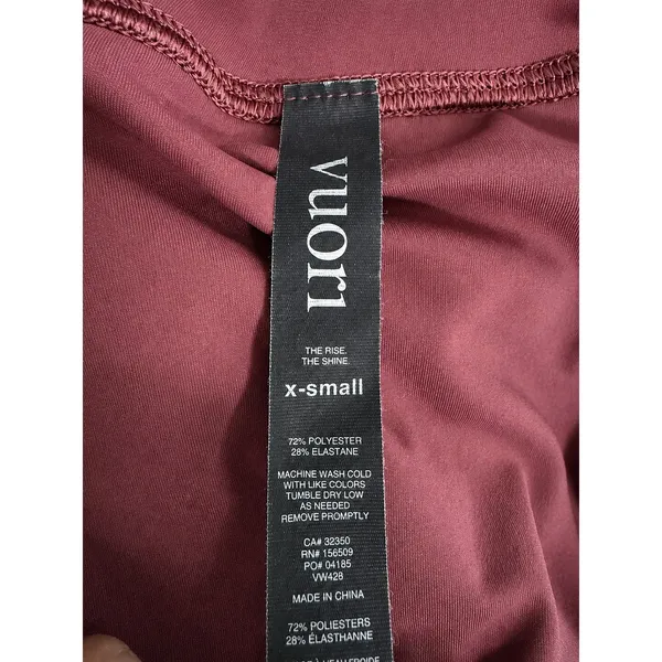 Vuori Leggings XS Dusty Rose High Rise Ribbed Waistband Yoga Activewear - Image 4