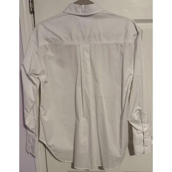 Good American *The Good Shirt* Women's 0 XS White Oxford Oversized Preppy Loose - Image 5