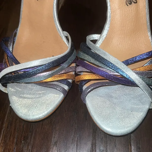 Free People Golden Hour Silver Wedge Sandals 36 / 6 - Image 2