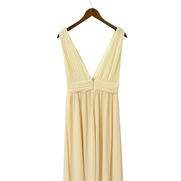 Lulus Heavenly Hues Pale Yellow Maxi Dress size Medium NWT - Image 6