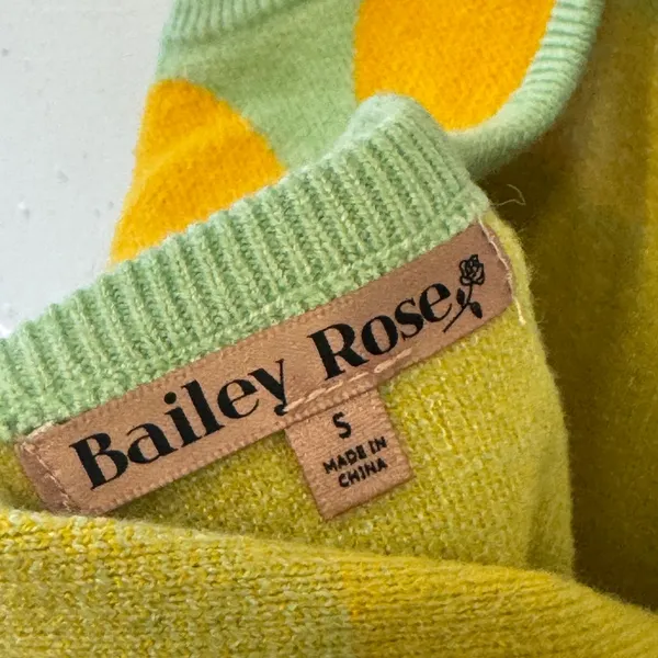 Bailey Rose Floral Knit Crop Tank Top Mint Green Yellow BRW0826-9 Small Soft - Image 4