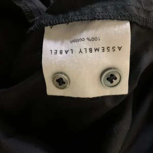 ASSEMBLY LABEL Black Cotton Shirt Dress Minimalist Button‎ Front Long Sleeve 8 - Image 5