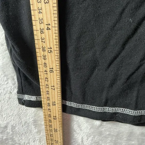 True Religion Brand Jeans Cropped Black‎ Graphic T-Shirt White Stitching - Image 5