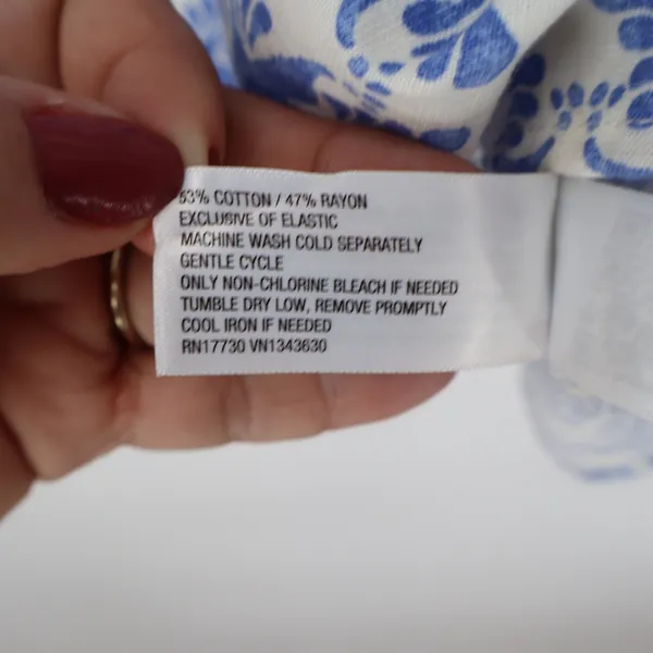 Universal Threads Dress Womens XS Blue Print Smocked Waist Bird Floral Mini NEW - Image 5