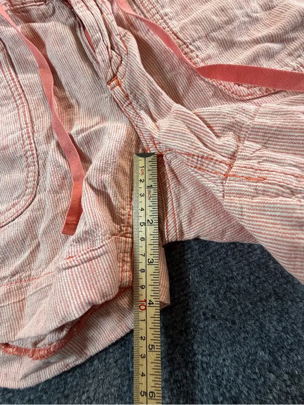 The North Face Orange White Striped Linen Blend shorts Size 6 Coastal Summer - Image 8