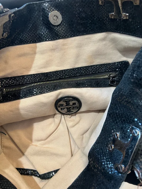 Tory Burch Black Canvas Tote Bag - Image 7