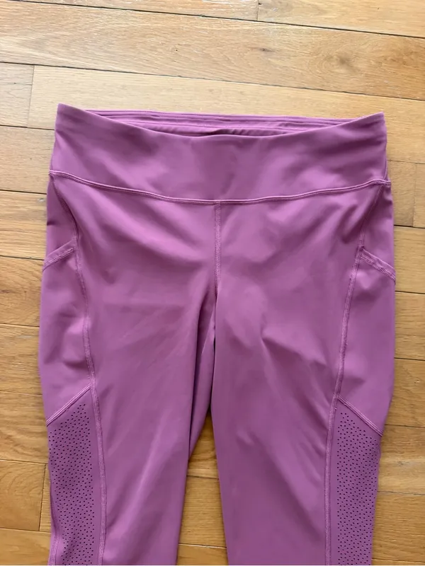 Lululemon Ready To Race Moss Rose Pink 21” Crop Leggings Size 12 - Image 7