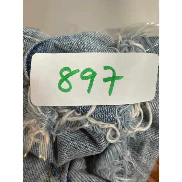 Levis Premium 501 Original Cutoff Shorts Light Wash Distressed‎ Blue 25 - Image 8