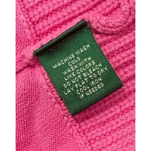 Y2K Lauren Ralph Lauren Womens Pink Half Zip‎ Mock Neck Pullover Sweater Size MD - Image 3