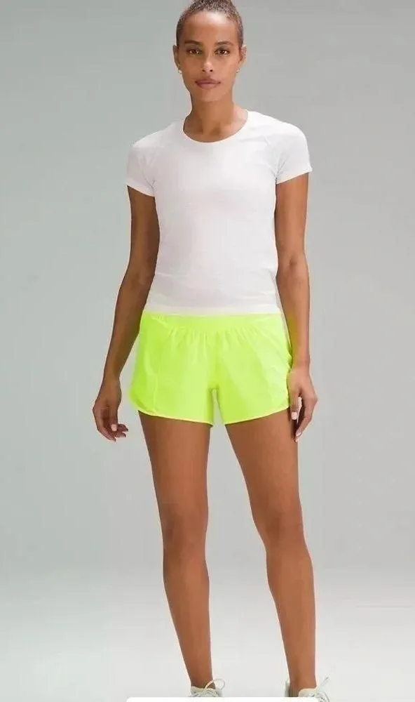 Lululemon Hotty Hot Low-Rise Lined Short 4" Women’s Size 6ColourHighlight Yellow - Image 2