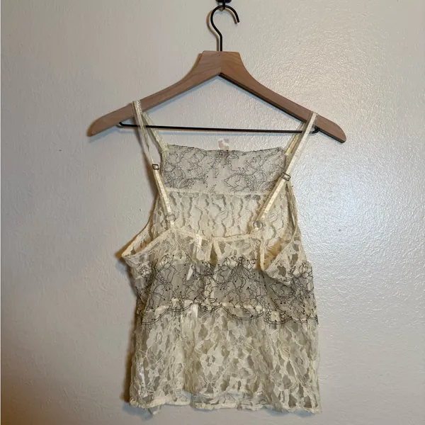Anthropologie Sheer Mixed Lace Cami In‎ Ivory - Image 4