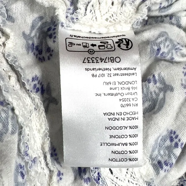 Urban Outfitters Floral Babydoll Crop Medium Blue‎ White Boho Festival Cottage - Image 6