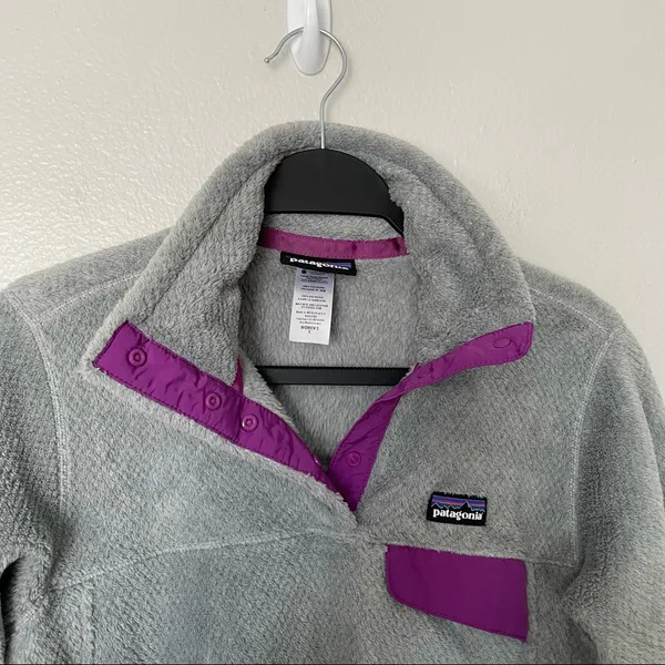 Patagonia Re-Tool Snap-T Pullover Polartec Thermal Pro Gray/Pink Size Small - Image 6