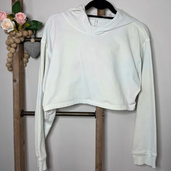 Lululemon Cropped Hoodie Sweatshirt Size 10‎ Stain - Image 2