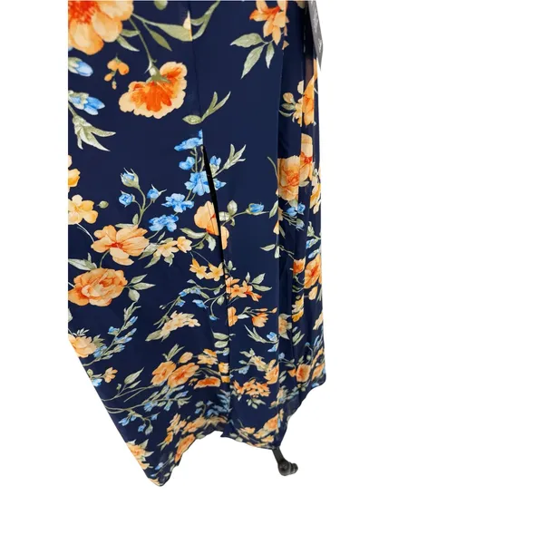 Lulus Elegant Admiration Floral One Shoulder Maxi Dress Navy Blue Size M NWT - Image 7