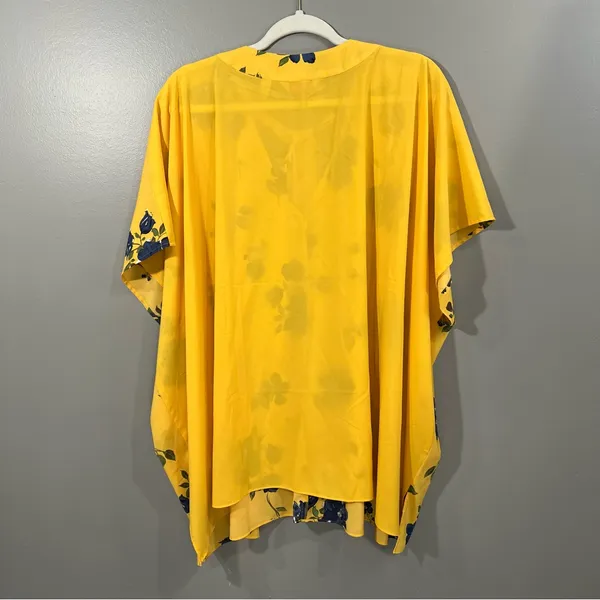 Laurie Felt V-Neck Printed Woven Knit Scarf Blouse - Image 4