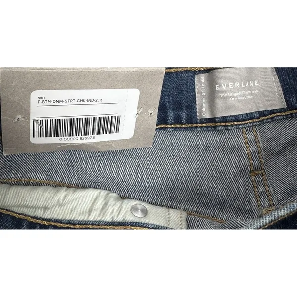 Everlane The Cheeky Jean‎ Size 27 R Straight Leg Button Fly Medium Wash NEW - Image 3