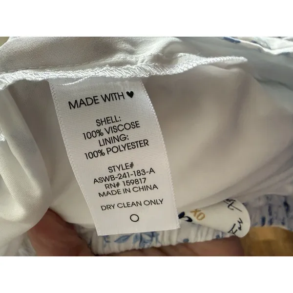 Arula White & Blue Ditsy Floral Tiered Maxi Skirt OX XL Coquette Y2K - Image 4