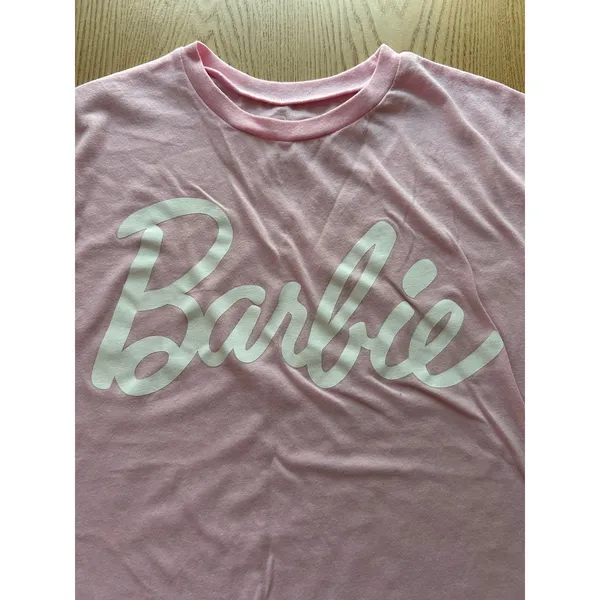 Women’s Barbie Tshirt Cotton Polyester Stretchy Light Pink size Small/Medium - Image 2