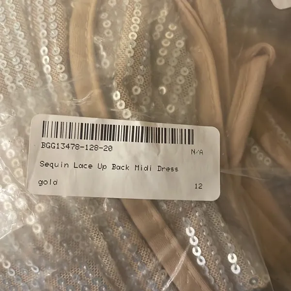 Nasty Gal New Sequin Lace Up Back Midi Dress‎ - Image 5