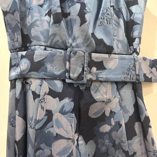 Alex Evenings Navy Floral A Line Mother of the Groom/Bride Dress - Image 3