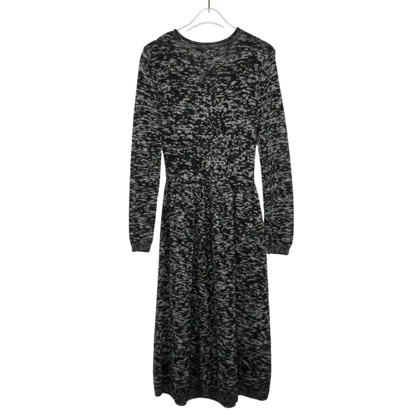 Calvin Klein Black & White Marled Knit Sweater Dress Small Preppy Cozycore - Image 2