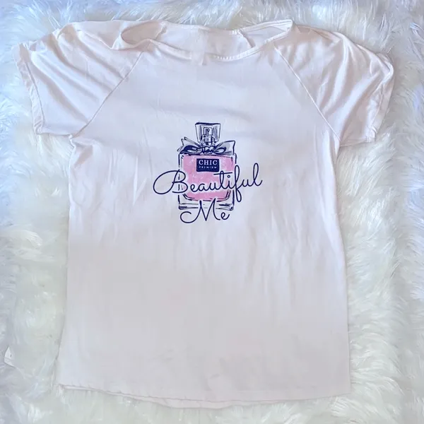 Charlotte Russe Pink and White Beautiful Me Makeup Print Pajama Set - Image 3