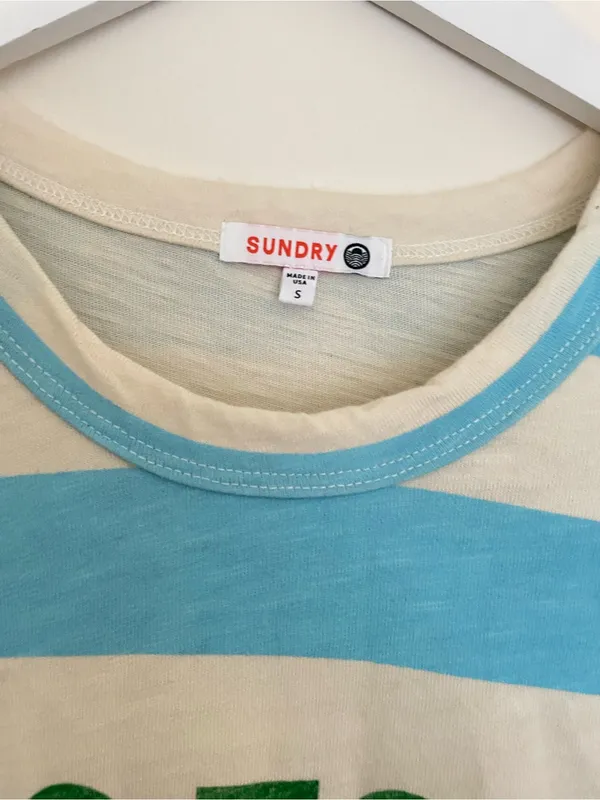 Anthropologie Sundry Short-Sleeve Rugby Stripe Bonjuour Midi T-shirt Dress - Image 6