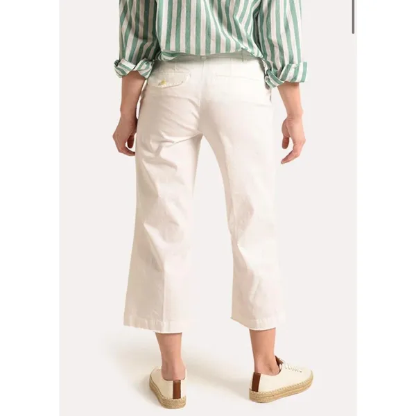 ATM ENZYME WASH CROPPED BOYFRIEND PANT Size 6‎ White - Image 3