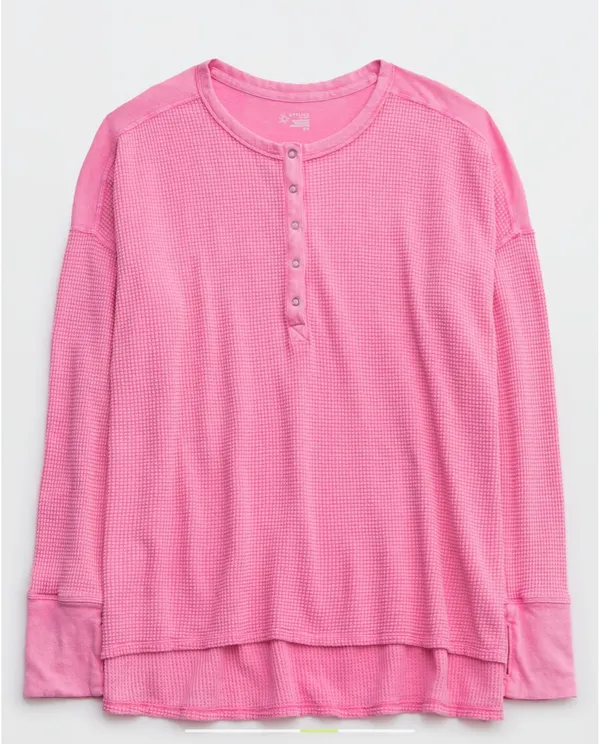 NWT Aerie Offline Waffle Henley T-Shirt - Image 4